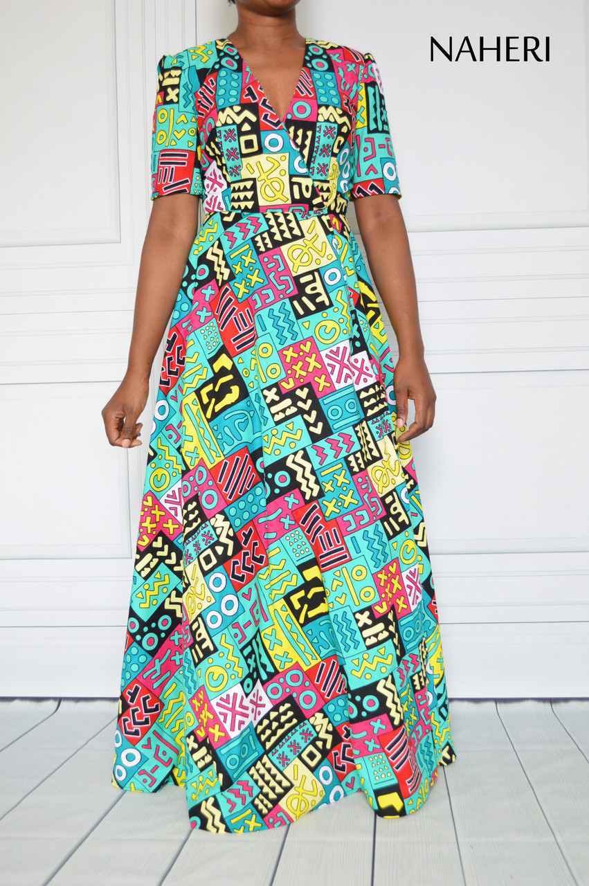 African print wrap dress - NAYA maxi ...